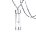 thumbnail image 1 of Collar colgante con forma de urna de reloj de arena de acero inoxidable que se puede abrir, 1 of 5