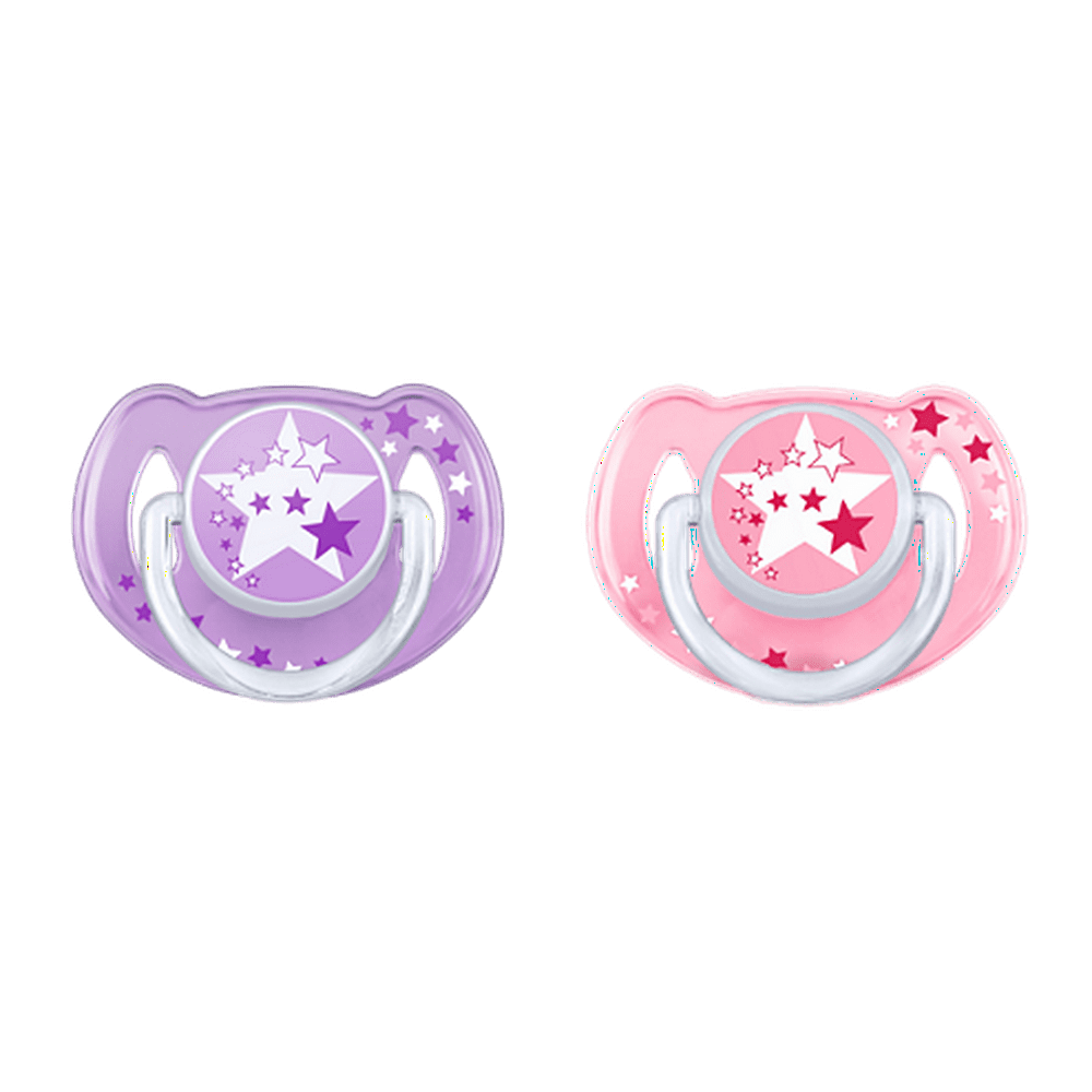 Philips Avent Nighttime Toddler Pacifier, 618 Months, Blue/Pink/Purple 2 Count