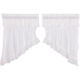 thumbnail image 2 of Farmhouse Kitchen Curtains Portico Muslin Ruffled Rod Pocket Prairie Swag Pair, 2 of 3
