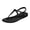 Black, variant on Women's Flat Sandals Adjustable Slip on Flip Flops Lightweight Beach Shoes Solid Color Summer Dressy Flat Shoes Beige Size 6.5