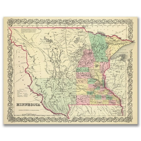 Minnesota 1855 Vintage Map 11x14 Unframed Print – Antique Cartography Poster Reproduction with Counties Rivers and Towns, Historic Midwestern Wall Art for Home Office Library Classroom or Study Décor