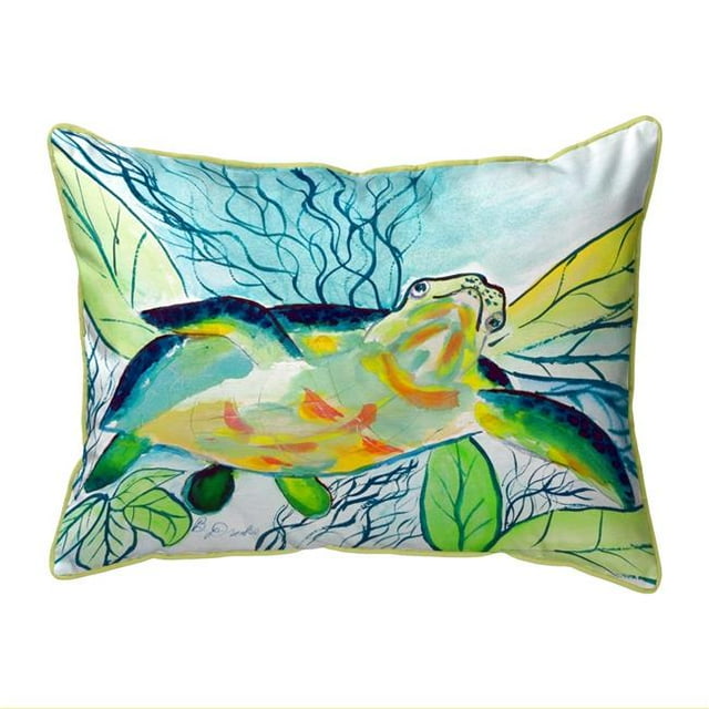 Betsy Drake ZP1118 20 x 24 in. Smiling Sea Turtle Extra Large Zippered Indoor & Outdoor Pillow