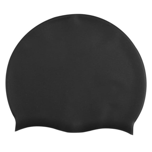 HJQEQVD Silicone Swim Cap for Men Women Unisex Adult Swimming Caps for Short/Long Hair to Keep Hair Dry Bathing Caps for Swimming with Ear Plugs & Nose Clip Set Black & One Size