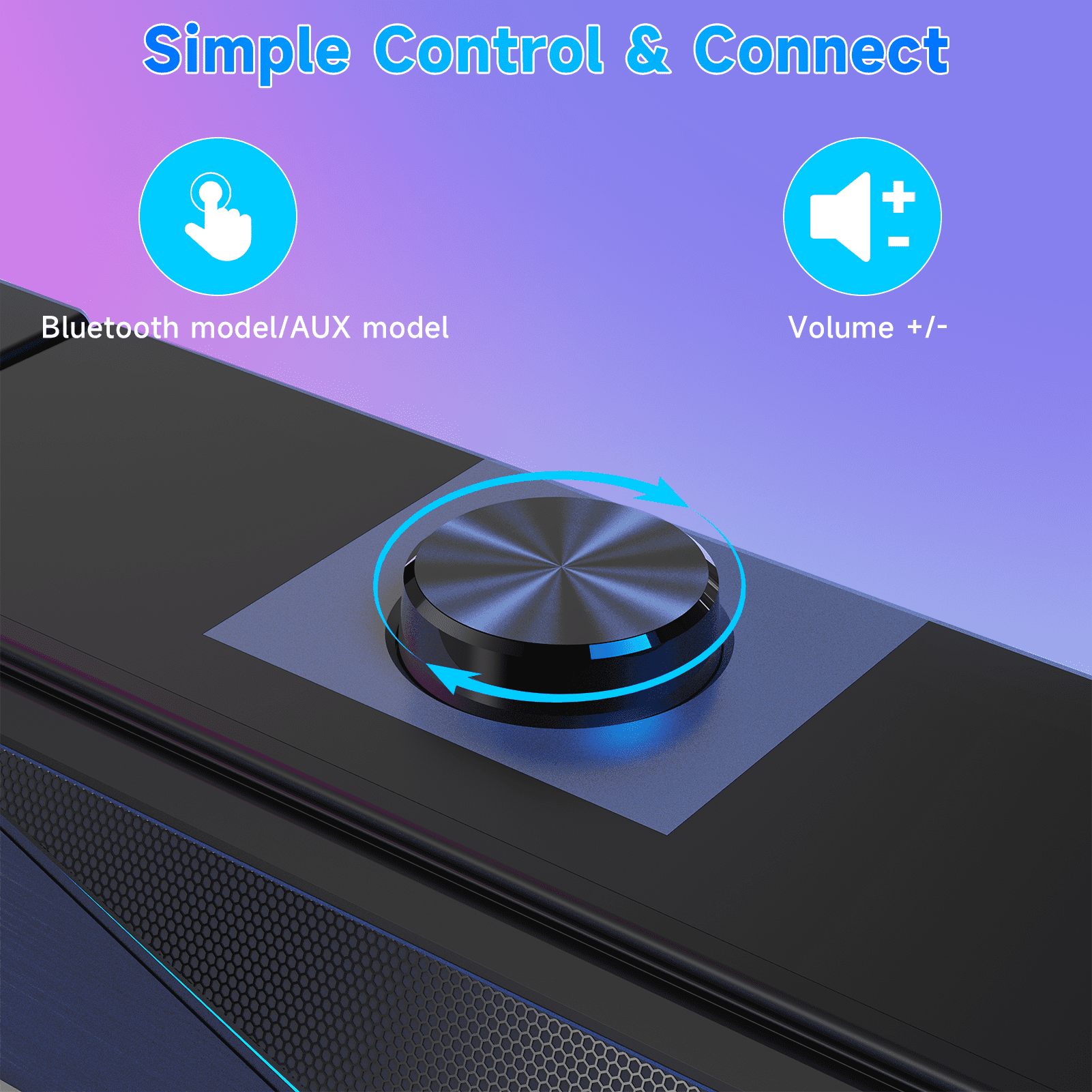 Computer Speakers with 2.0 Channel, USB C/USB Gaming Speakers with 6 Colorful LED Modes, Black, New