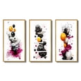 thumbnail image 2 of Designart "Ethereal Elegance Magenta Ink Clouds III" Abstract Painting Framed Wall Art Set Of 3 - Gold Modern Frame Canvas Set For Living Room Decor, 2 of 6