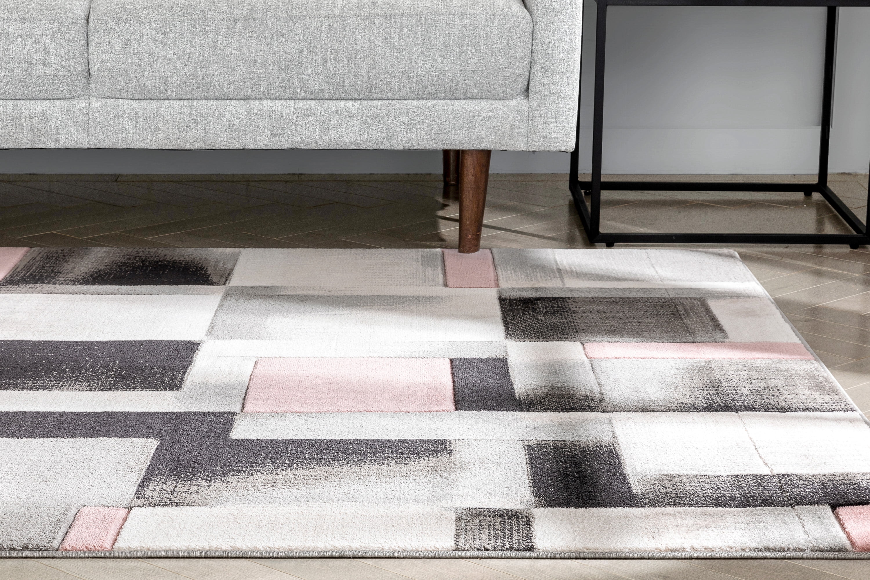 Well Woven Good Vibes Louisa Modern Geometric Blush Pink 9'3" x 12'6" Area Rug