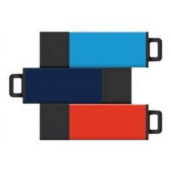 8GB USB 2.0 Pro2 3Pk (Aqua, Blue, Orange)