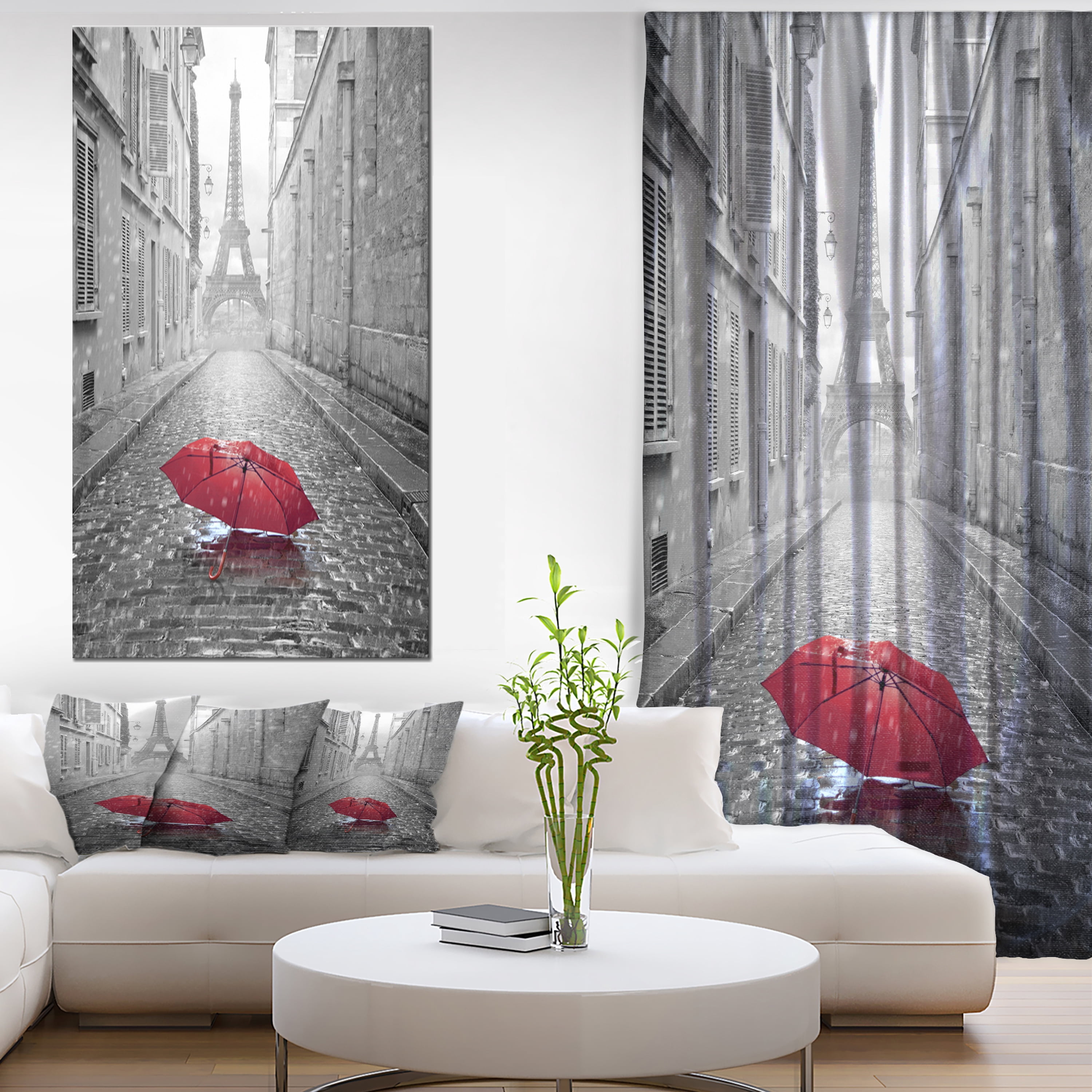 Designart 'Eiffel View from Paris Street ' Cityscape Photo Canvas Art Print