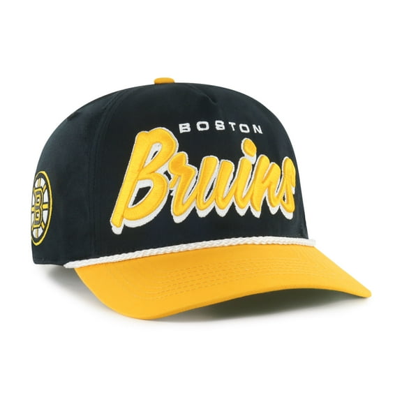 Men's '47 Black/Gold Boston Bruins Dropshadow Rope Hitch Adjustable Hat
