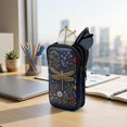 thumbnail image 7 of SEANATIVE Double Eyeglass Case with 2 Compartment Glasses Case Zipper Eyewear Pouch Lightweight Soft Neoprene Sunglasses Pouch Travel Glasses Storage Pouch Bag, Dragonfly Daisy Flower Print, 7 of 7