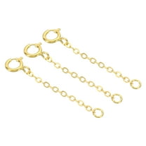 Uxcell 1 Inch S925 Silver Necklace Extender, 3 Pack Gold Plated Chain Extenders Extension, Golden