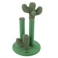 thumbnail image 4 of THE LICKER STORE Marfa 25.25" Modern Jute Triple-Cactus Cat Scratching Post with Fuzzy Toy, Green, CTR1009A, 4 of 9