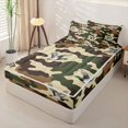 thumbnail image 2 of Homewish Hunting Mallard Duck Zipper Twin Comforter Sets with Fitted Sheet and 2 Pillowcases,Farmhouse Green Camouflage Zipper Bedding Set,Black Reversible,4-Piece, 2 of 7