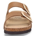 thumbnail image 4 of Litfun Women's Cork Footbed Slide Sandals Summer Leather Flat Sandals with Adjustable Buckles, Light Brown, 4 of 8