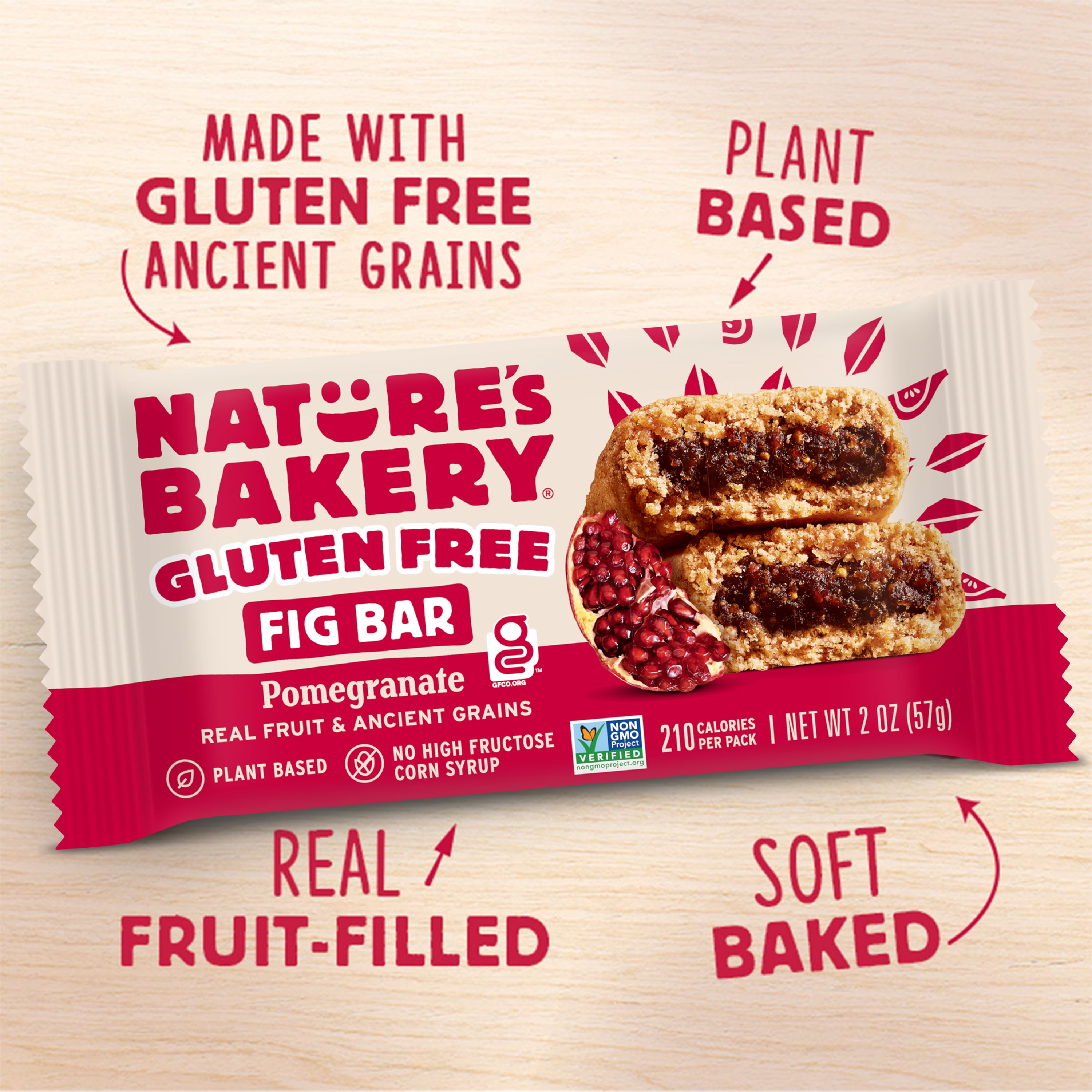 (3 pack) Nature's Bakery Gluten Free Pomegranate Fig Bars, 6 Twin packs, 2 oz Each