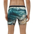 thumbnail image 4 of Salouo Blue Ocean Waves Pattern Men's Boxer Briefs, Soft & Breathable Underwear Elastic Waistband Briefs for Men,1-Pack, 4 of 7