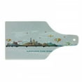 thumbnail image 1 of Travel Cutting Board, Around the World Typography with Famous Touristic Landmarks and Map, Decorative Tempered Glass Cutting and Serving Board, in 3 Sizes, by Ambesonne, 1 of 2