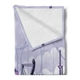 thumbnail image 2 of Ferris Wheel Soft Flannel Fleece Throw Blanket, Cartoon Amusement Park View with Gondola and Fair Grounds, Cozy Plush for Indoor and Outdoor Use, 60" x 80", Dark Purple Pale Mauve, by Ambesonne, 2 of 5