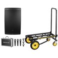 thumbnail image 1 of JBL EON615 15" 1000 Watt Powered DJ PA Speaker+Equipment Transport Cart+(3) Mics, 1 of 12