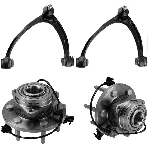 MotorbyMotor 515096 Front Wheel Bearing Hub Assembly 4WD w/ABS 6 Lugs Fits for Chevy Tahoe Silverado 1500 Suburban Avalanche, GMC Sierra 1500 Yukon, Escalade   Upper Control Arm w/Lower Ball Joint