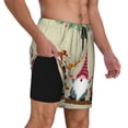 thumbnail image 2 of Kdxio Christmas Card With Gnomes Print Men'S Swim Trunks With Compression Liner 7 Inch Inseam Quick Dry Swim Shorts, 2 of 7