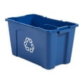 thumbnail image 3 of 18 Gallon Paper Recycling Box, Stackable Waste Container, Heavy Duty Use in Indoor Outdoor Spaces, Blue, 3 of 5