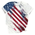 thumbnail image 5 of VKOYWKM American Flag Tshirts Shirts for Women Short Sleeve Patriotic Top 4th of July USA Flag Stars and Stripes Graphic Tee Holiday Crew Neck Independence Day T-Shirts, 5 of 5