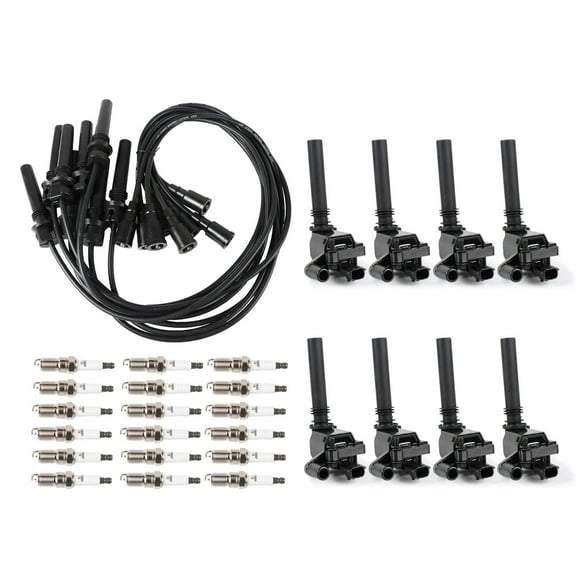 SINOCMP 8PCS UF378 Ignition Coils Pack & 16PCS Iridium Spark Plugs & 8PCS Spark Plug Wires Set Compatible with Chrysler Dodge Jeep Magnum Gran Cherokee 300 5.7L V8