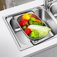 thumbnail image 6 of Baoblaze Extendable Drain Basket Rectangle Sink Draining Basket for Vegetables Dishes B 27.5x19x7cm, 6 of 8