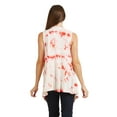 thumbnail image 5 of Made by Johnny Women's Lightweight Sleeveless Tie Dye Open Front Drape Cardigan L WHITE_CORAL, 5 of 6