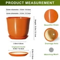 thumbnail image 3 of Ordivic Orange 6 inch Reactive Glaze Ceramic Pot, Saucer & Drainage Hole, Succulents Indoor Gift, 3 of 7