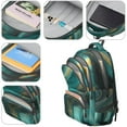 thumbnail image 4 of Teal Gold Marble Backpack for School,Cute School Bag,Schoolbag with Adjustable Shoulder Straps & Padded Back,16.9 Inch, 4 of 5