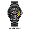 thumbnail image 3 of Blukids Original Automatic Nitro Rim Watch | Nitro M3 Men's Quartz Wrist Watch - 3D Performance Rims Y-Spokes Waterproof Stainless Steel Sports Car Watch,Gift for Men(Yellow), 3 of 6