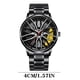 thumbnail image 3 of Reloj deportivo para hombres de color amarillo con forma de rueda de automóvil, reloj de moda para hombres, reloj automático con forma de neumático, 3 of 6