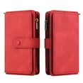 thumbnail image 3 of SaniMore Case for Google Pixel 7 6.3" 2022, PU Leather Case Zipper Wallet + Card Holder + Detachable Wrist Strap Kickstand Magnetic Clasp 360°Full Protective Shockproof Anti-drop Business Case, Red,, 3 of 14