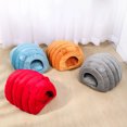 thumbnail image 1 of Flmtop Chenille Semi-Fermé Lit Lit Lit Lit Maison Petit Chien Nid Animal de Compagnie Fournitures Rouge, 1 of 9