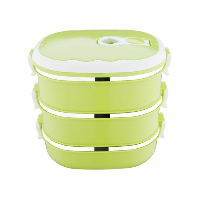 Leutsin Boîte à Lunch Rectangulaire pour Aliments à 3 Couches 2700 ml Boîte à Lunch en Acier Inoxydable Boîte à Lunch Boîte de Rangement pour Aliments Boîte à Lunch pour Enfants Aliments Chauds