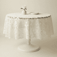 thumbnail image 6 of AK Trading 60 Inch Round Floral Lace Crochet Tablecloth Overlay Ivory, 6 of 17