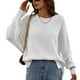 thumbnail image 5 of Pullover Sweater Splicing Seam Long Sleeve Loose Fashionable Split Hem Knit Sweater For Shopping Dating ANGGREK Ropa, 5 of 7