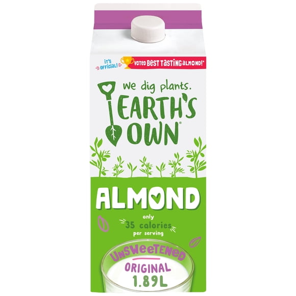 Earth's Own Original Unsweetened Almond Milk Alternative, 1.89L