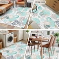 thumbnail image 6 of Turquoise Coral Conch Washable Area Rugs 4'x6', Starfish Turtle Shell Wood Grain Low Pile Throw Living Room Rug Non-Slip Sturdy Edge Binding Carpet for Indoor Entryway Bedside Kitchen, 6 of 9