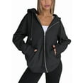 thumbnail image 3 of Womens Zip Up Hoodies Oversized Sweatshirts Fall School Fashion Outfits Casual Jackets Winter Clothes Black M, 3 of 9