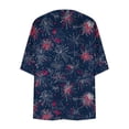 thumbnail image 6 of lcziwo Womens 3/4 Length Sleeve Chiffon Cardigan Independence Day American Flag Patriotic Cover Ups Kimonos 4th of July Outfits Dark Blue XXL, 6 of 7