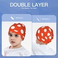 thumbnail image 6 of Honeii Orange And White Polka Dot1 Print Kids Knit Beanie Watch Hat ,Knit Cap for Boys and Girls, 6 of 7