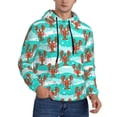 thumbnail image 2 of Kdxio Lobsters Of Turquoise Waves Print Mens Casual Hooded Collar Drawstring Hoodies Pullover Sweatshirts Casual Long Sleeve Shirts-XX-Large, 2 of 7