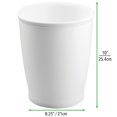 thumbnail image 4 of mDesign Small Plastic Bathroom Garbage Can - 1.6 Gallon - 2 Pack - White, 4 of 6