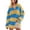 Sky Blue, variant on T Shirts for Women Trendy Oversized Swea Fall Button Lapel Hoodies Long Sleeve V Neck Striped Color Block Tshirts Top