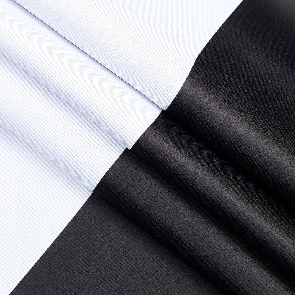 Lfeey Bedroom Blackout Curtains, Light Blocking Grommet Window Drapes for Living Room, 2 Panels, 52"W x 84"L, Black and White