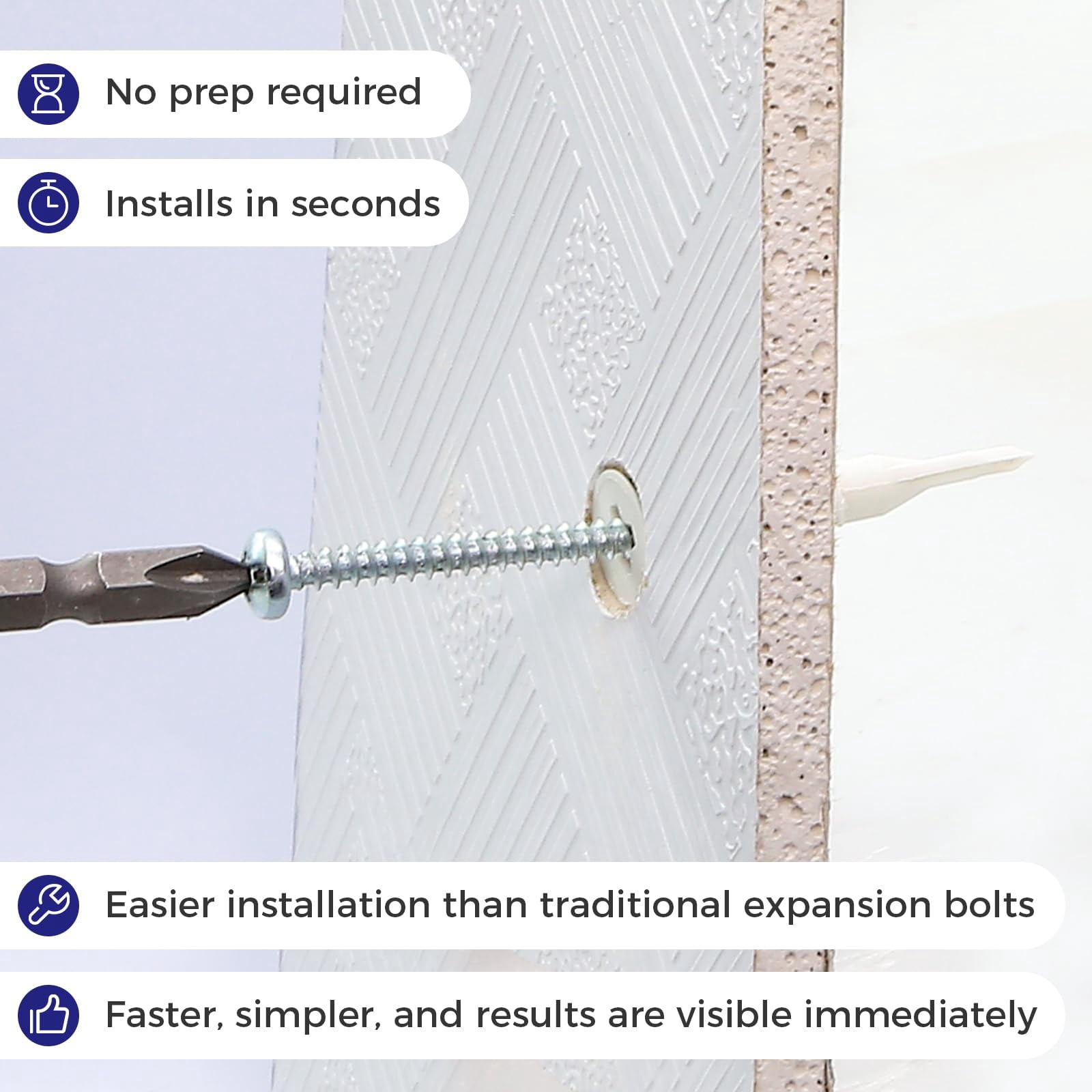 8# 70PCs Self Drilling Drywall Anchors Kit - 75LBs Heavy Duty Plastic Drywall Hangers with 35 Self-Tapping Screws - Mounting Hardware for Sheetrock Anchors