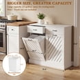 thumbnail image 5 of 15 Gallons Double Tilt-Out Trash Cabinet, Hidden Garbage Storage with Drawer & Diagonal Pattern for Kitchen & Living Room, White, 5 of 8